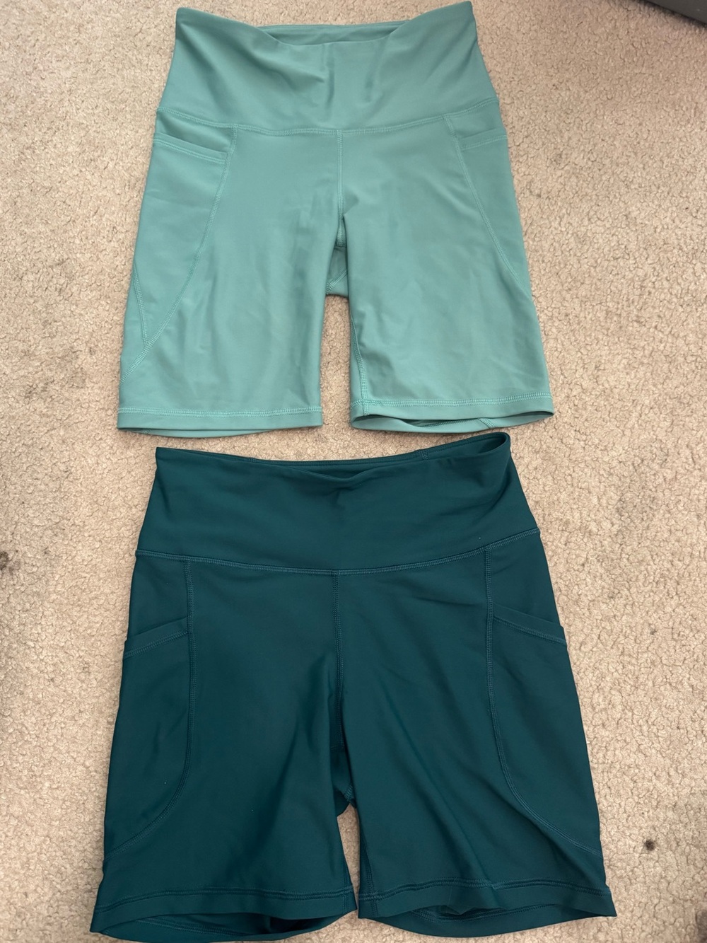 Old Navy Women's Bike Shorts Duo - Light Teal & Deep Teal